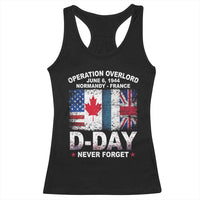 Operation Overlord D Day Normandy France WWII Never Forget Racerback Tank Top