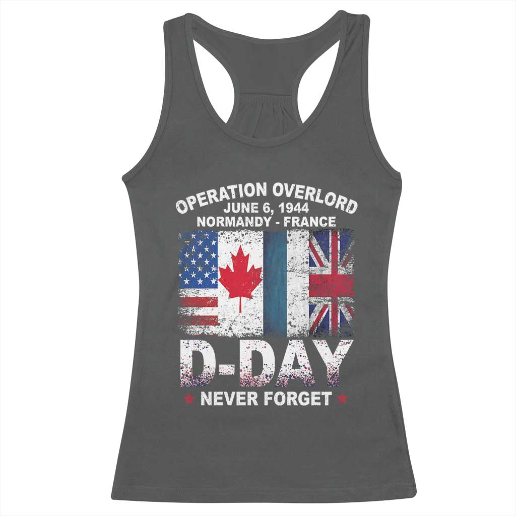 Operation Overlord D Day Normandy France WWII Never Forget Racerback Tank Top