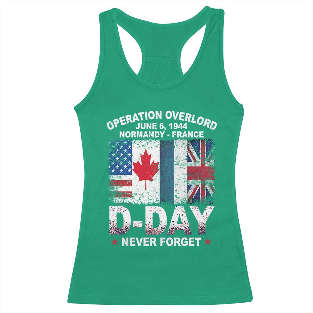 Operation Overlord D Day Normandy France WWII Never Forget Racerback Tank Top