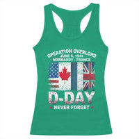 Operation Overlord D Day Normandy France WWII Never Forget Racerback Tank Top