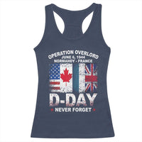 Operation Overlord D Day Normandy France WWII Never Forget Racerback Tank Top