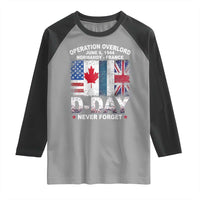 Operation Overlord D Day Normandy France WWII Never Forget Raglan Shirt
