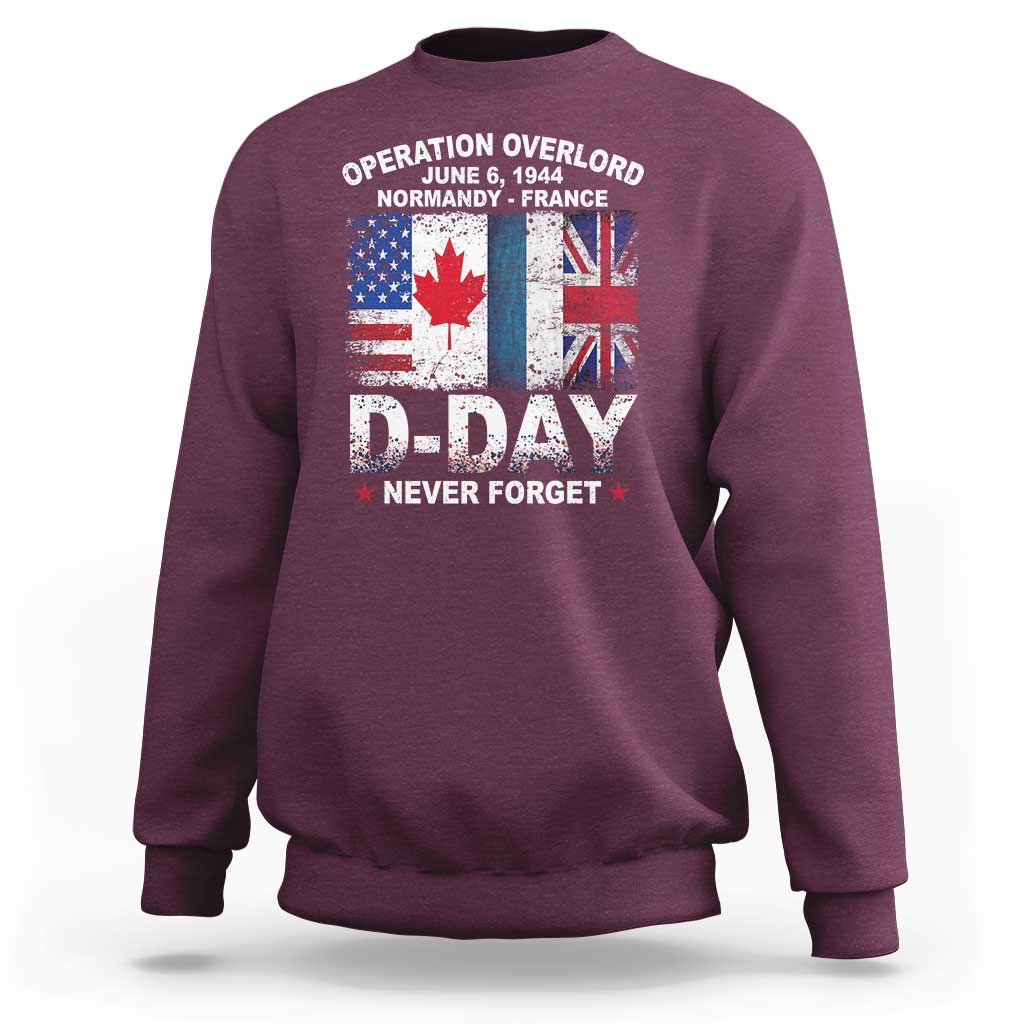 Operation Overlord D Day Normandy France WWII Never Forget Sweatshirt