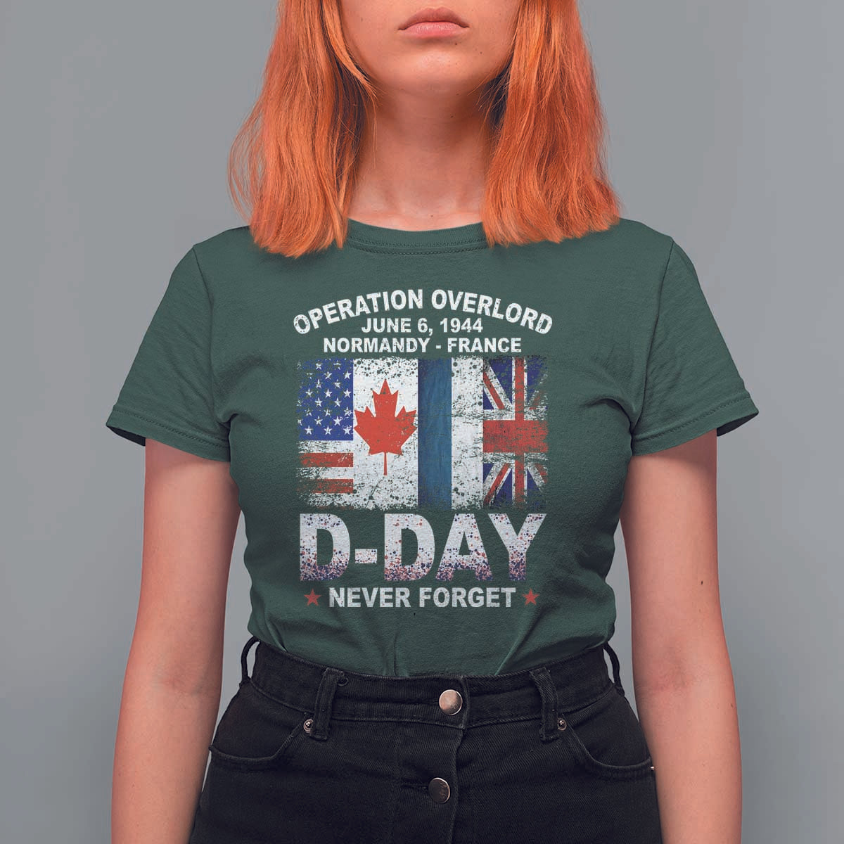 Operation Overlord D Day Normandy France WWII Never Forget T Shirt For Women