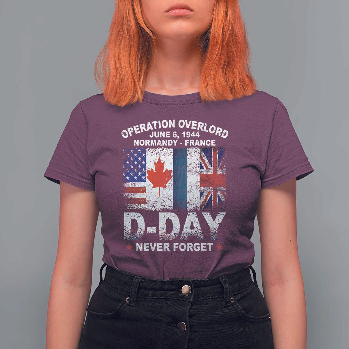 Operation Overlord D Day Normandy France WWII Never Forget T Shirt For Women