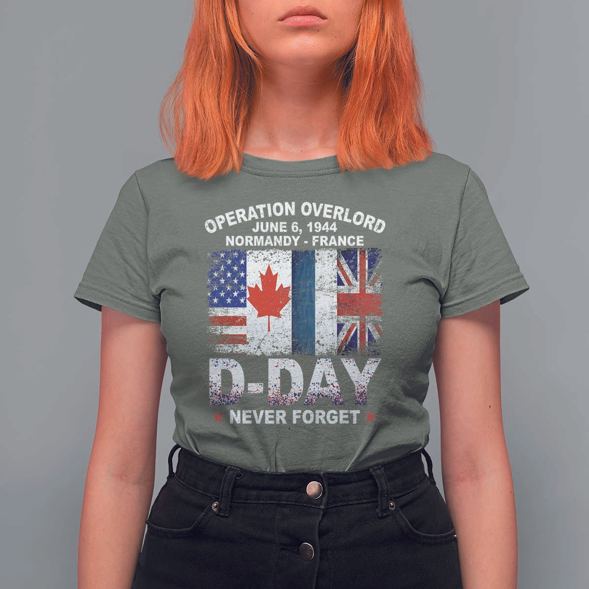 Operation Overlord D Day Normandy France WWII Never Forget T Shirt For Women