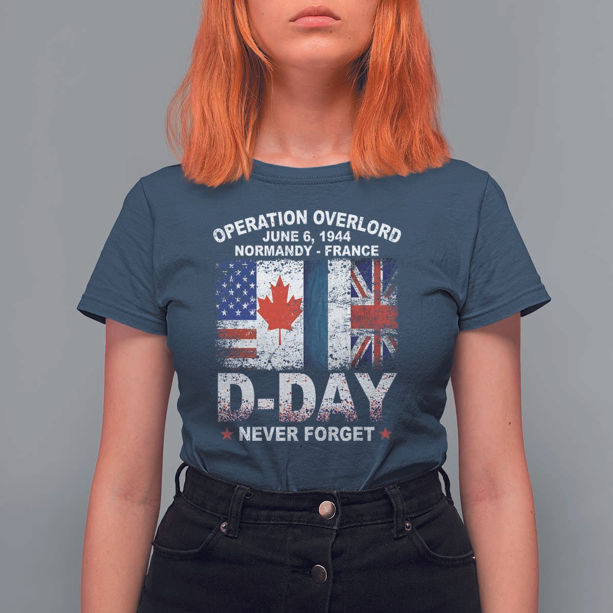 Operation Overlord D Day Normandy France WWII Never Forget T Shirt For Women