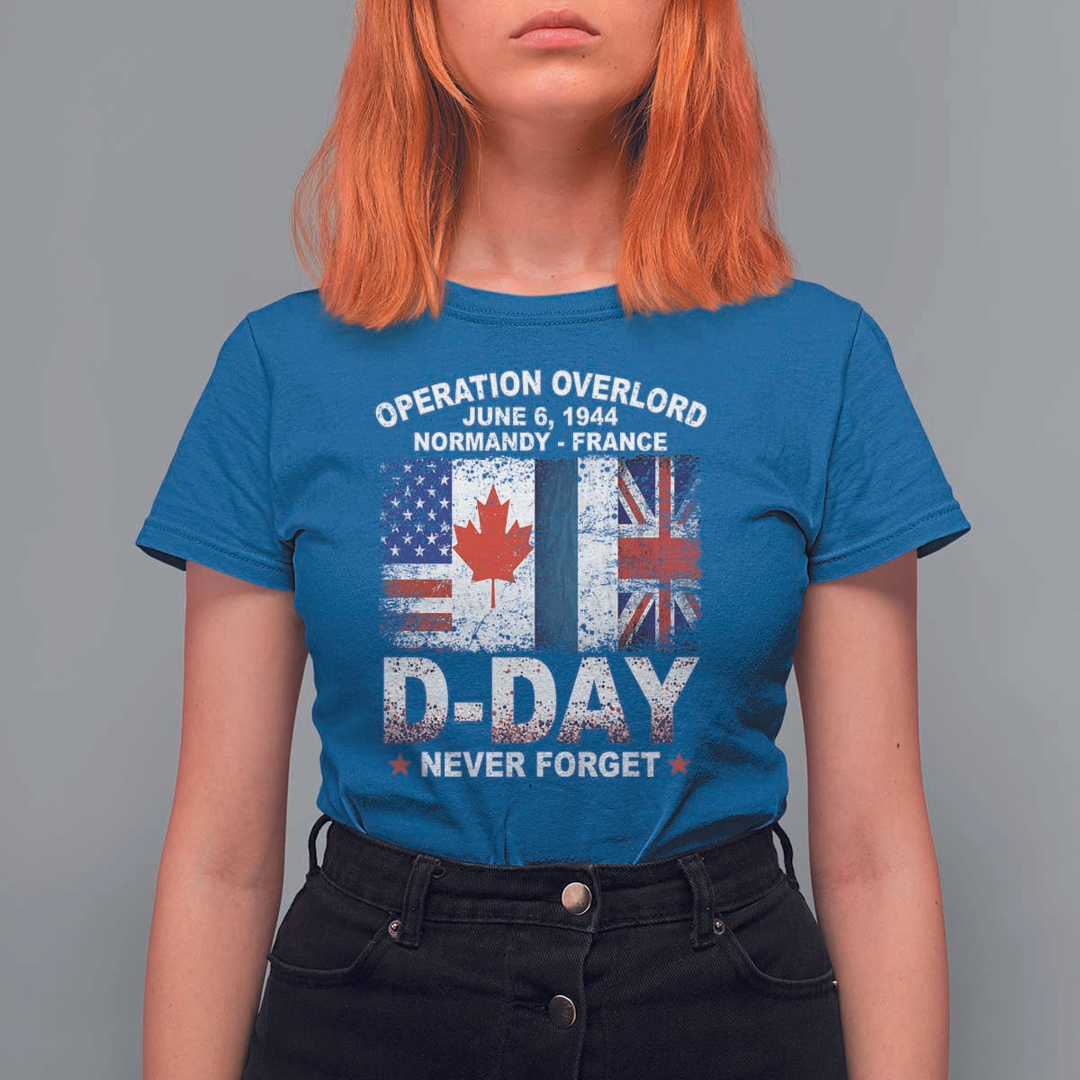 Operation Overlord D Day Normandy France WWII Never Forget T Shirt For Women