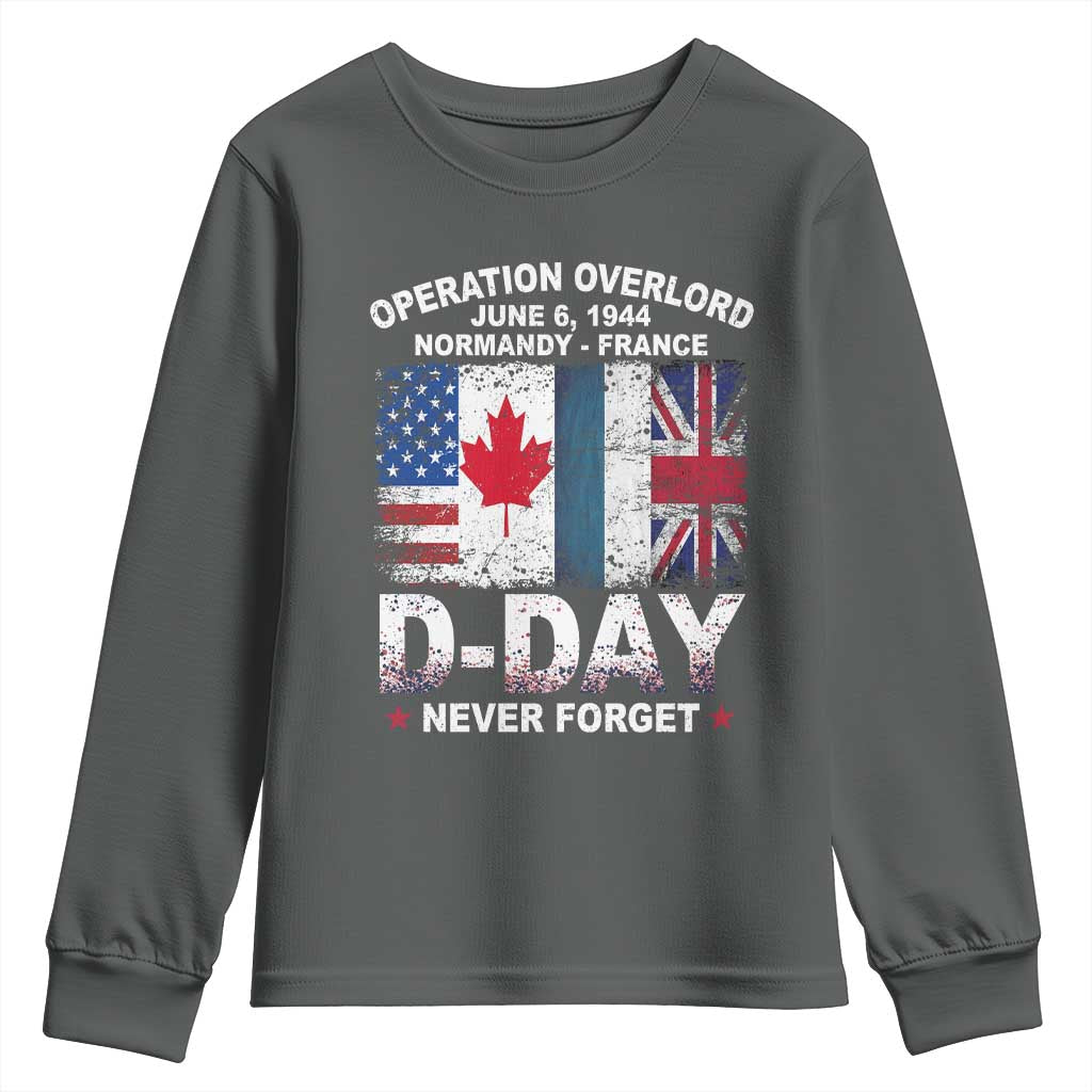 Operation Overlord D Day Normandy France WWII Never Forget Youth Sweatshirt