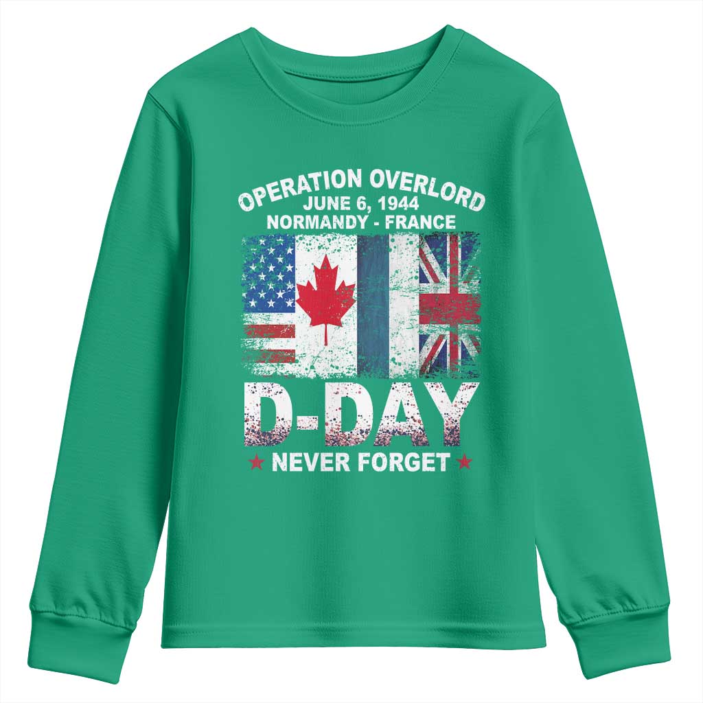 Operation Overlord D Day Normandy France WWII Never Forget Youth Sweatshirt