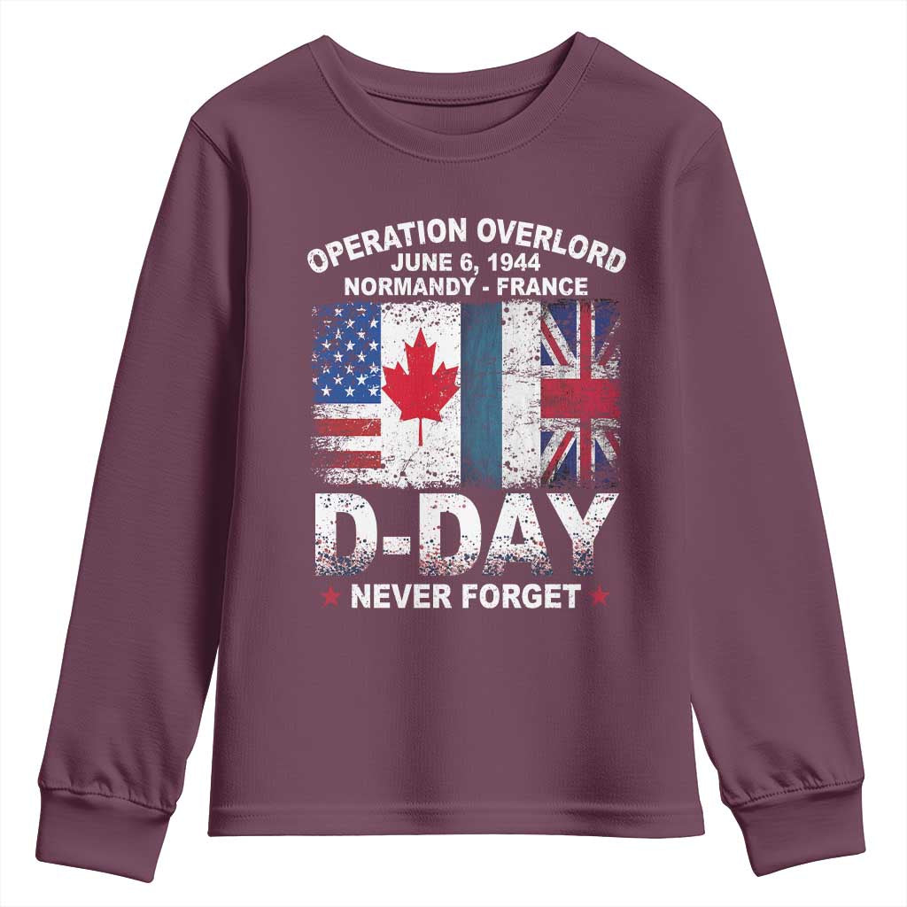 Operation Overlord D Day Normandy France WWII Never Forget Youth Sweatshirt