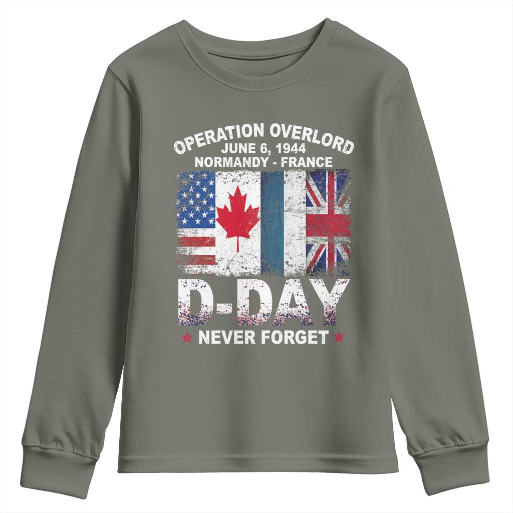 Operation Overlord D Day Normandy France WWII Never Forget Youth Sweatshirt