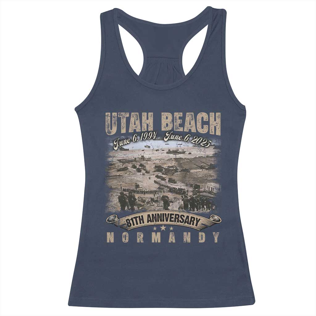 Utah Beach D Day 81 ST Anniversary Honor History Normandy WWII Racerback Tank Top