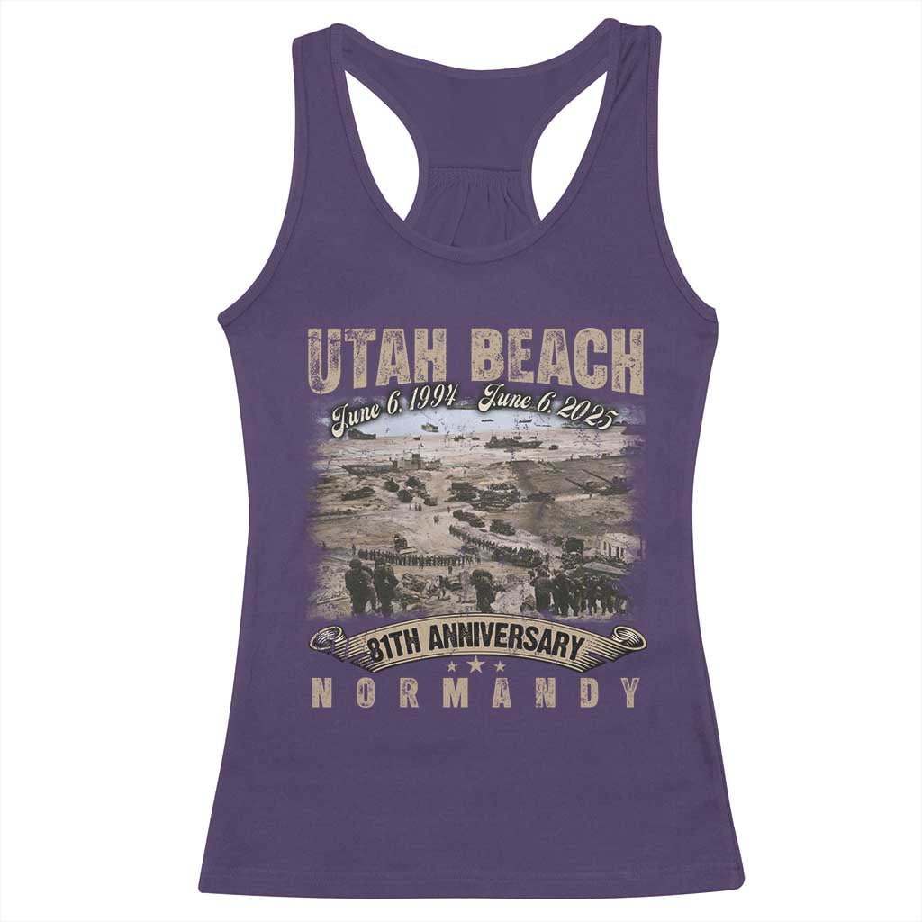 Utah Beach D Day 81 ST Anniversary Honor History Normandy WWII Racerback Tank Top