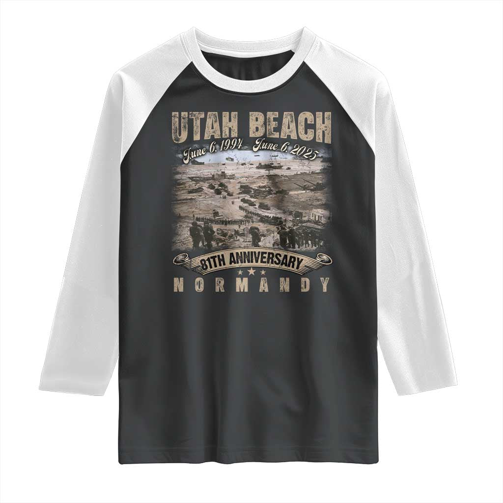 Utah Beach D Day 81 ST Anniversary Honor History Normandy WWII Raglan Shirt