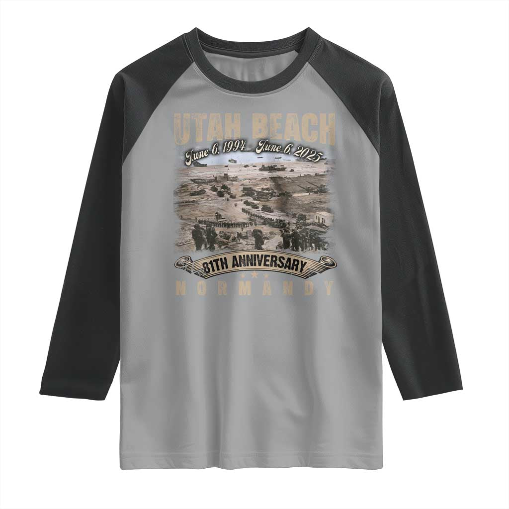 Utah Beach D Day 81 ST Anniversary Honor History Normandy WWII Raglan Shirt