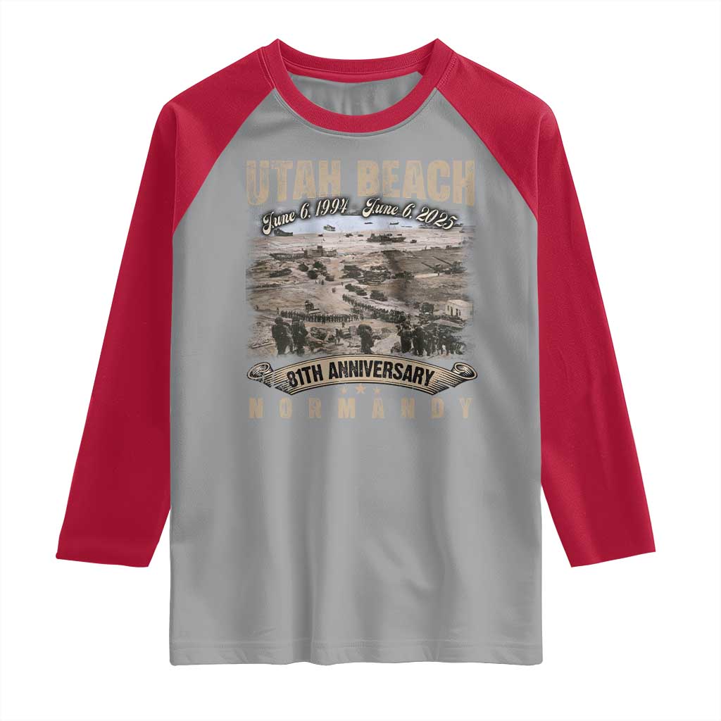 Utah Beach D Day 81 ST Anniversary Honor History Normandy WWII Raglan Shirt