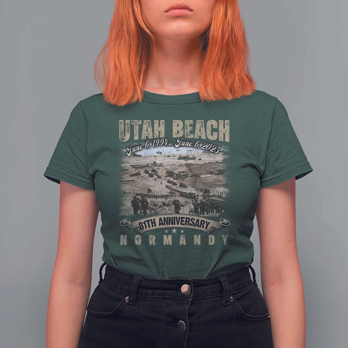 Utah Beach D Day 81 ST Anniversary Honor History Normandy WWII T Shirt For Women