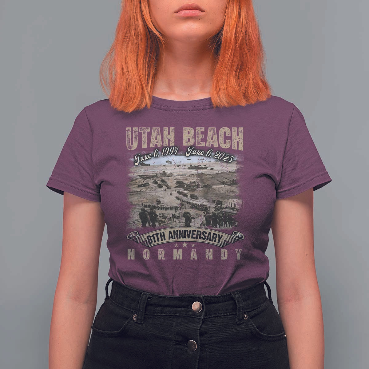 Utah Beach D Day 81 ST Anniversary Honor History Normandy WWII T Shirt For Women