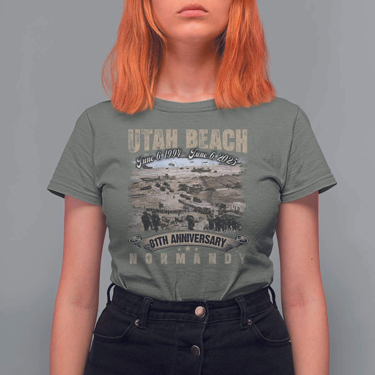 Utah Beach D Day 81 ST Anniversary Honor History Normandy WWII T Shirt For Women