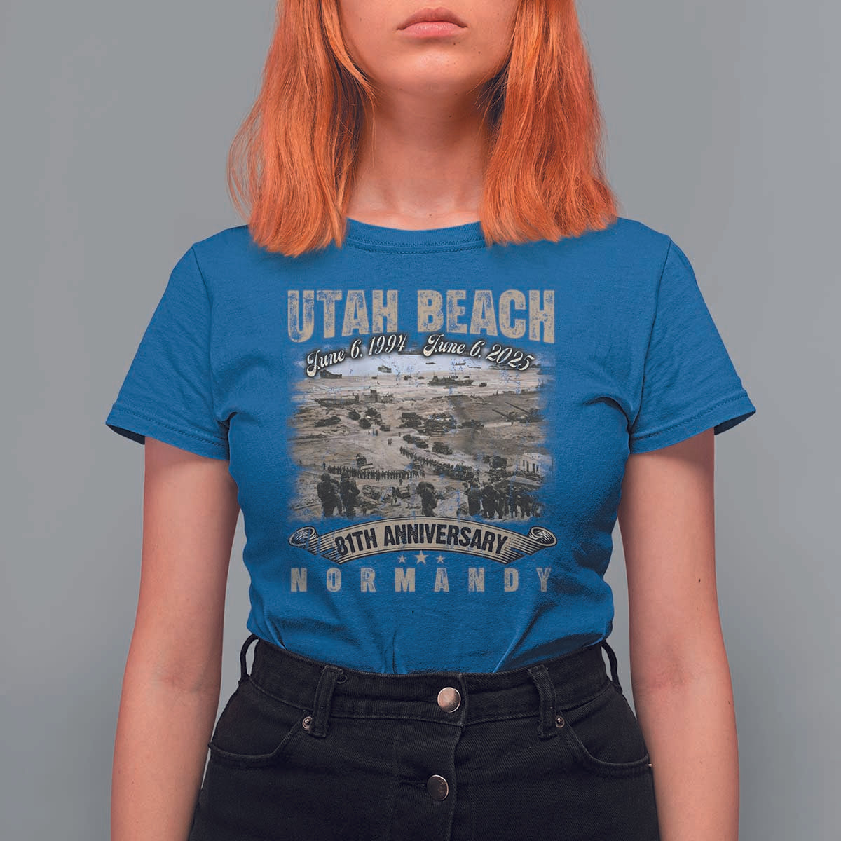 Utah Beach D Day 81 ST Anniversary Honor History Normandy WWII T Shirt For Women