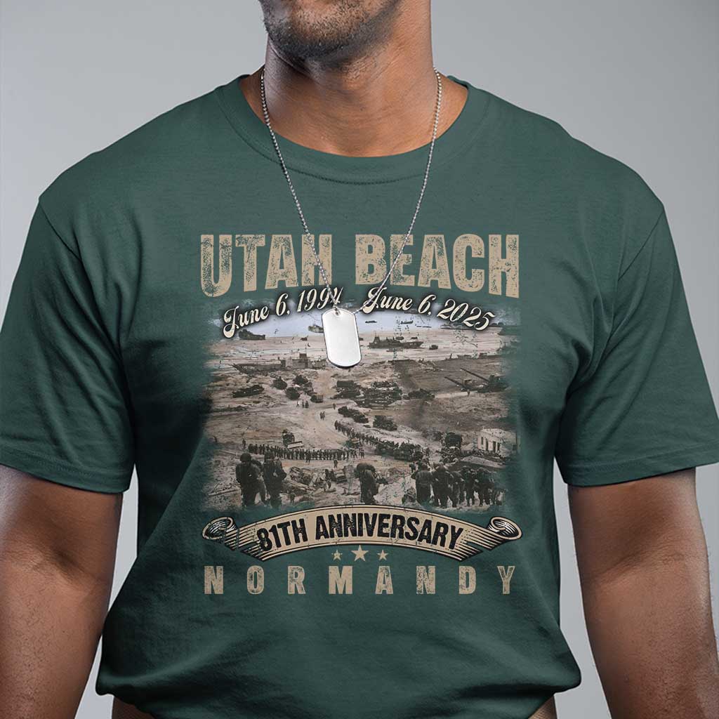 Utah Beach D Day 81 ST Anniversary Honor History Normandy WWII T Shirt