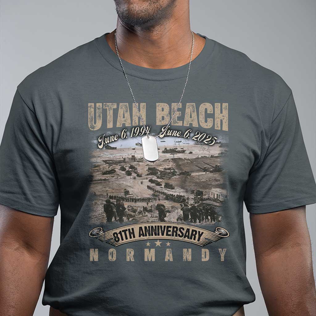 Utah Beach D Day 81 ST Anniversary Honor History Normandy WWII T Shirt