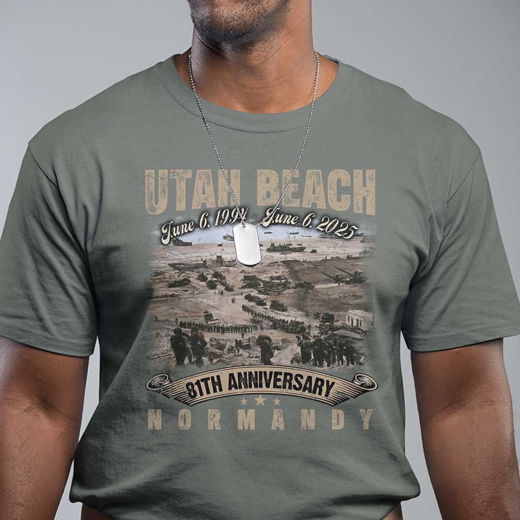 Utah Beach D Day 81 ST Anniversary Honor History Normandy WWII T Shirt