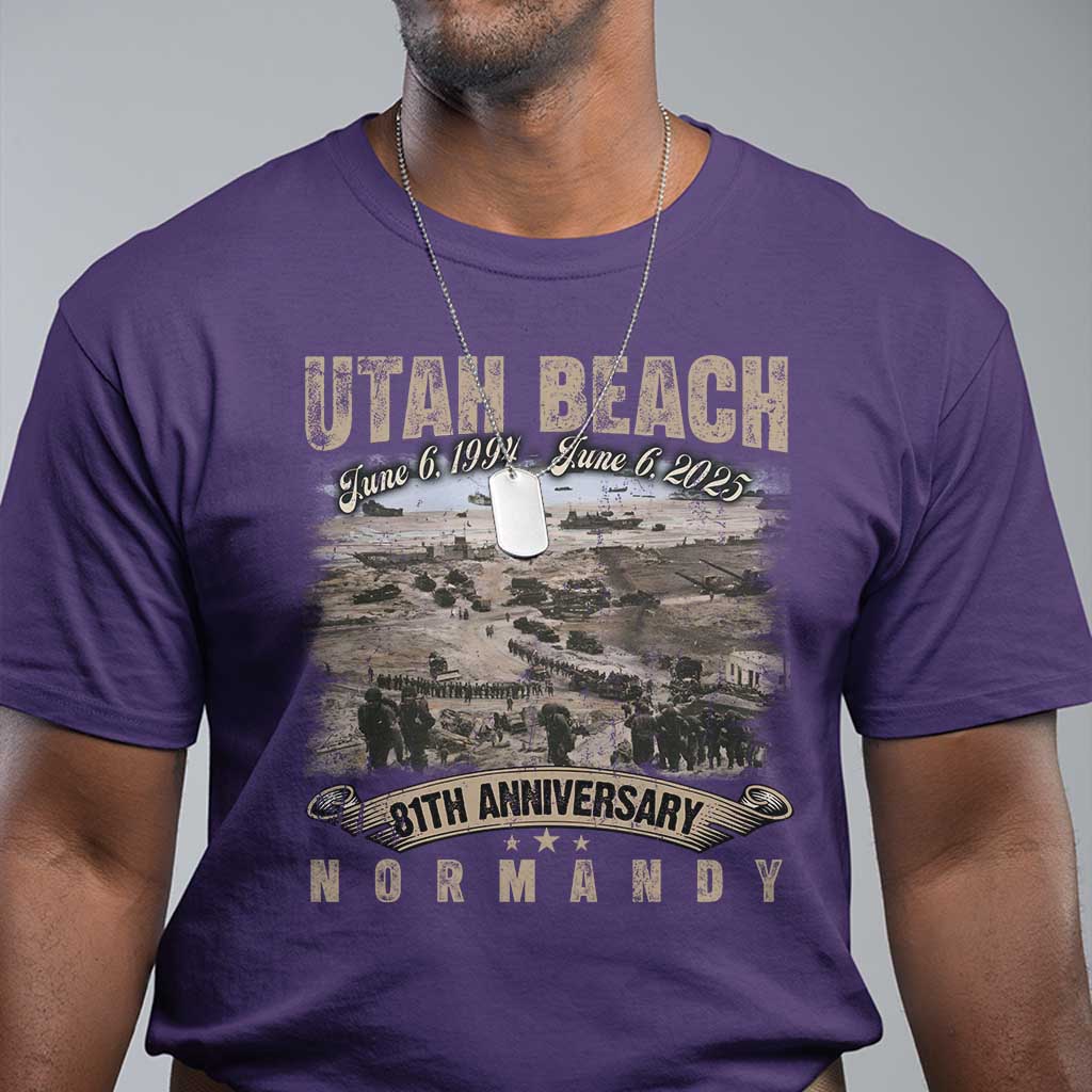 Utah Beach D Day 81 ST Anniversary Honor History Normandy WWII T Shirt