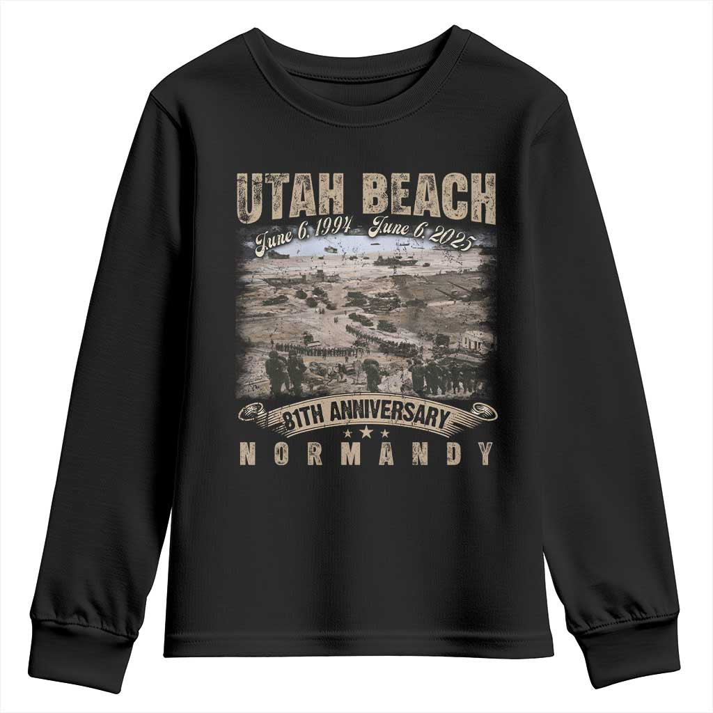 Utah Beach D Day 81 ST Anniversary Honor History Normandy WWII Youth Sweatshirt