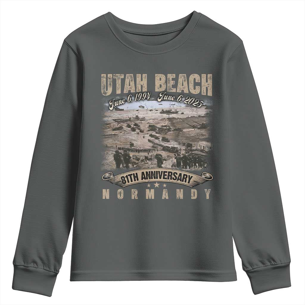 Utah Beach D Day 81 ST Anniversary Honor History Normandy WWII Youth Sweatshirt