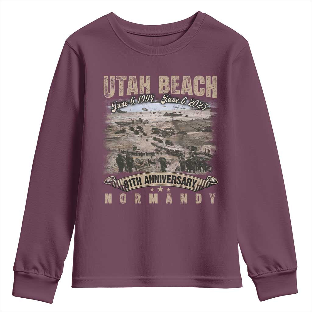 Utah Beach D Day 81 ST Anniversary Honor History Normandy WWII Youth Sweatshirt