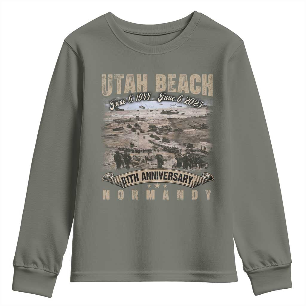 Utah Beach D Day 81 ST Anniversary Honor History Normandy WWII Youth Sweatshirt