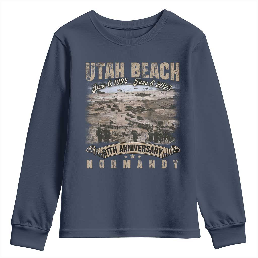 Utah Beach D Day 81 ST Anniversary Honor History Normandy WWII Youth Sweatshirt