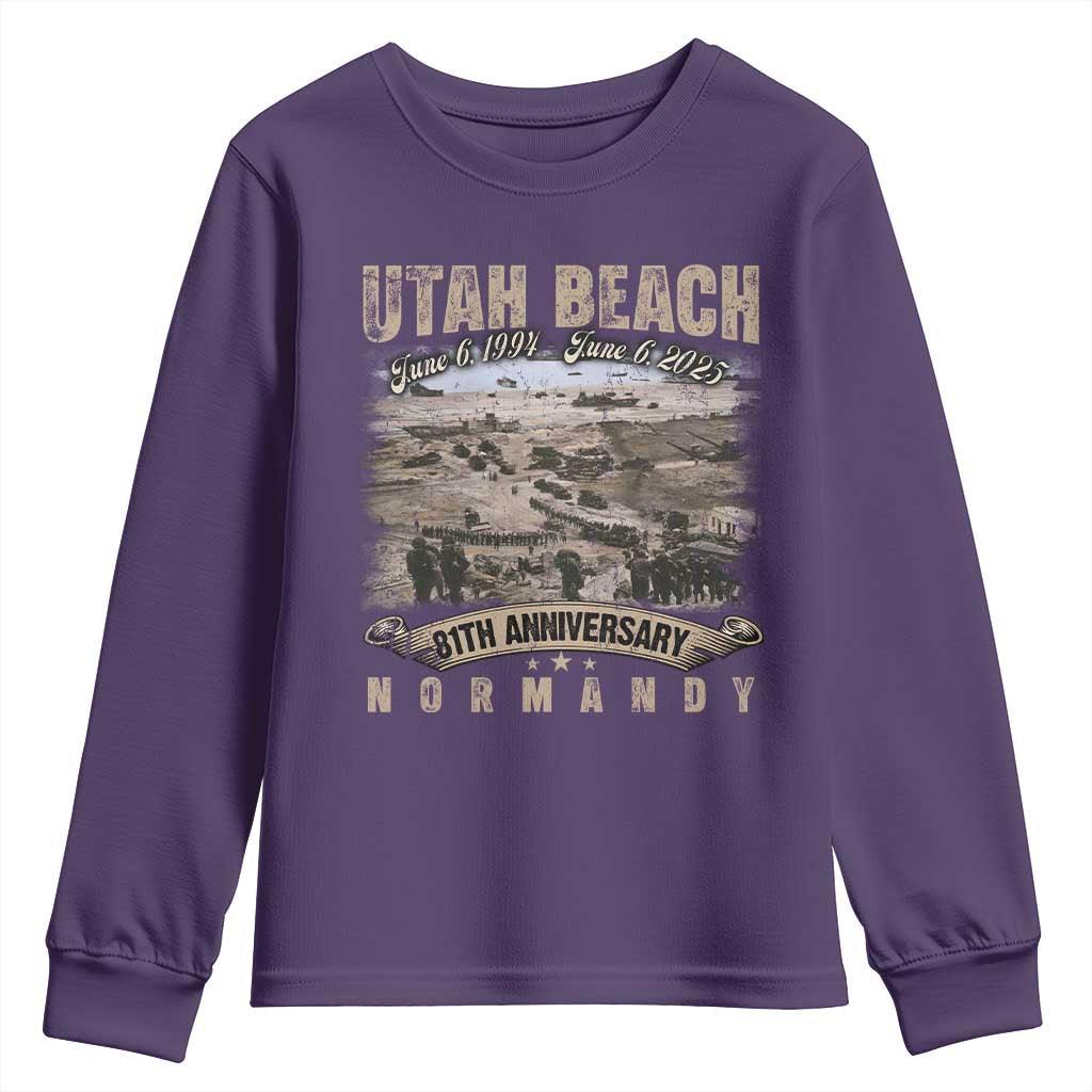 Utah Beach D Day 81 ST Anniversary Honor History Normandy WWII Youth Sweatshirt