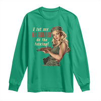 I Let My M1 Garand Do The Talking Long Sleeve Shirt WWII Pin Up