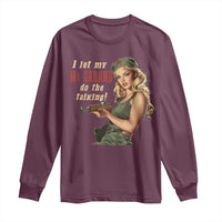 I Let My M1 Garand Do The Talking Long Sleeve Shirt WWII Pin Up