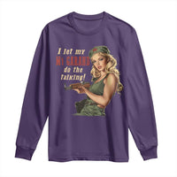 I Let My M1 Garand Do The Talking Long Sleeve Shirt WWII Pin Up