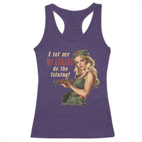 I Let My M1 Garand Do The Talking Racerback Tank Top WWII Pin Up