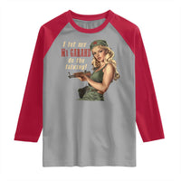 I Let My M1 Garand Do The Talking Raglan Shirt WWII Pin Up