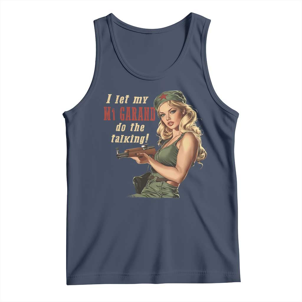I Let My M1 Garand Do The Talking Tank Top WWII Pin Up