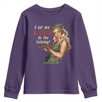 I Let My M1 Garand Do The Talking Youth Sweatshirt WWII Pin Up