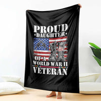 Proud Daughter Of A World War II Veteran Throw Blanket American Flag Army Boots - Wonder Print Shop