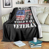 Proud Daughter Of A World War II Veteran Throw Blanket American Flag Army Boots - Wonder Print Shop