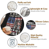 Proud Daughter Of A World War II Veteran Throw Blanket American Flag Army Boots - Wonder Print Shop