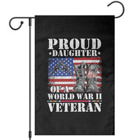 Proud Daughter Of A World War II Veteran Garden Flag American Flag Army Boots - Wonder Print Shop