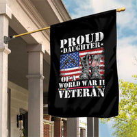 Proud Daughter Of A World War II Veteran Garden Flag American Flag Army Boots - Wonder Print Shop