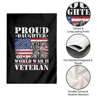Proud Daughter Of A World War II Veteran Garden Flag American Flag Army Boots - Wonder Print Shop