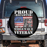 Proud Daughter Of A World War II Veteran Spare Tire Cover American Flag Army Boots - Wonder Print Shop