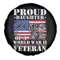 Proud Daughter Of A World War II Veteran Spare Tire Cover American Flag Army Boots - Wonder Print Shop